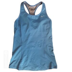 Nike Womens DRI FIT Razorback Tank w/ Built-in Bra Crimson Blue Size M EUC